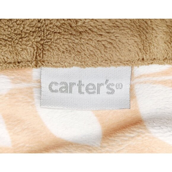 Carter's Plush Fox Lovey Security Baby Blanket Orange Brown Tan White Leaves - Picture 3 of 6
